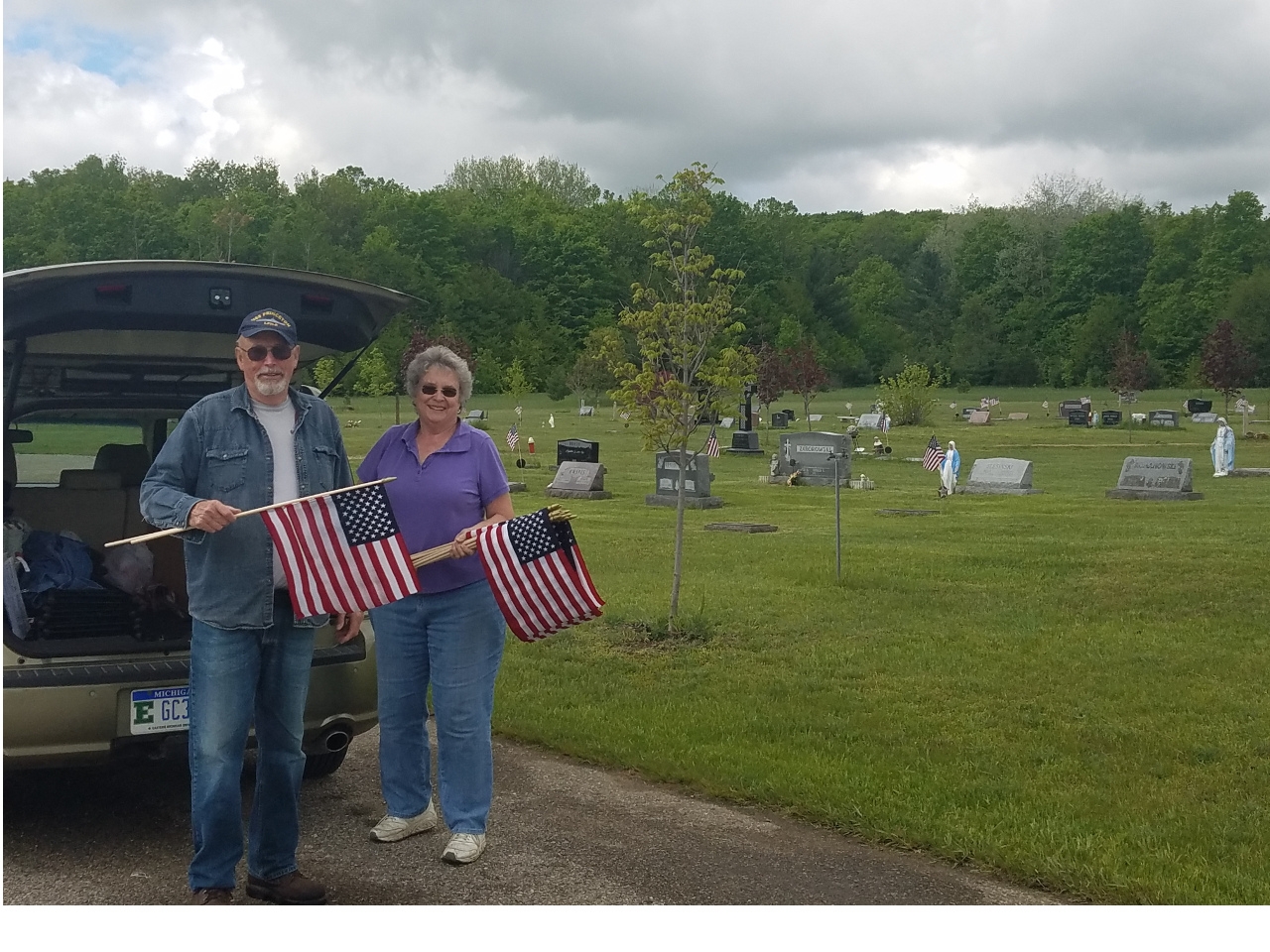 This is one of 12 cemeteries we place over 1200 flags every May.